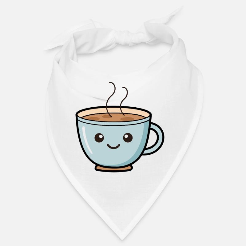 Conception mignonne de tasse à café Kawaii - Bandana - blanc