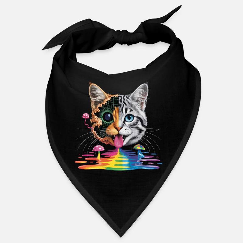 Conception surréaliste du chat à mi-glitch Bandana