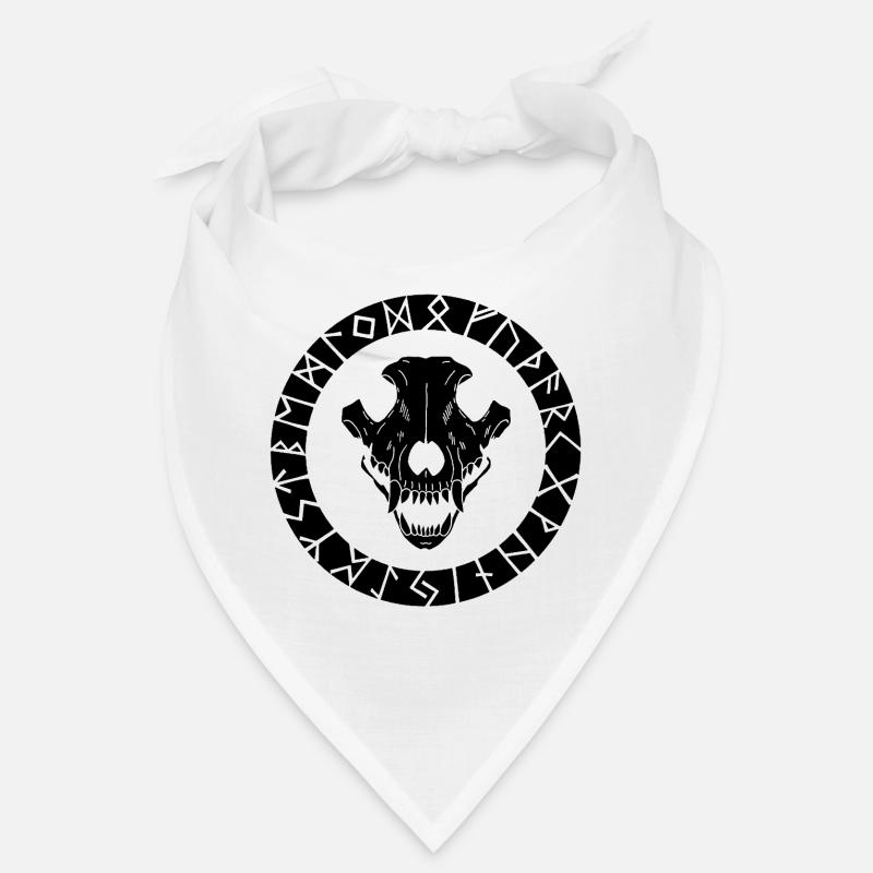 Crâne de loup viking noir Bandana
