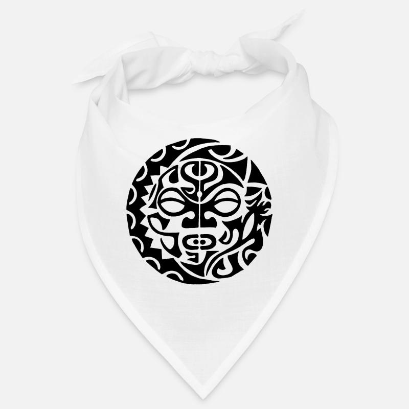 Crâne de Polynésie (noir) - Bandana - blanc