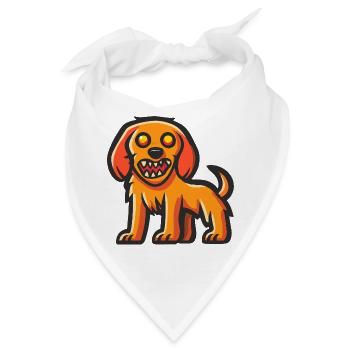 Golden Retriever Hund Halloween Lustig - Bandana - Weiß - Vorne