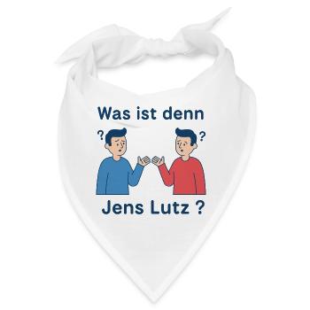 Was ist denn Jens Lutz? - Bandana - Weiß - Vorne