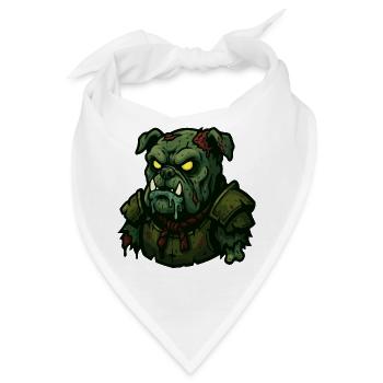 Untoter Bulldoggen-Krieger - Bandana - Weiß - Vorne