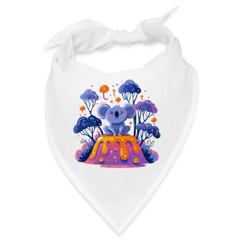 Koala auf schmelzender Lava - Bandana - Weiß - Vorne