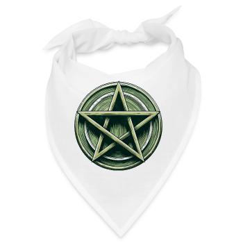 Smaragd-Pentagramm-Wappen - Bandana - Weiß - Vorne