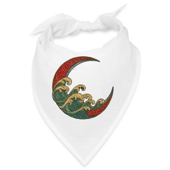 Halbmond-Wellen-Mosaik - Bandana - Weiß - Vorne