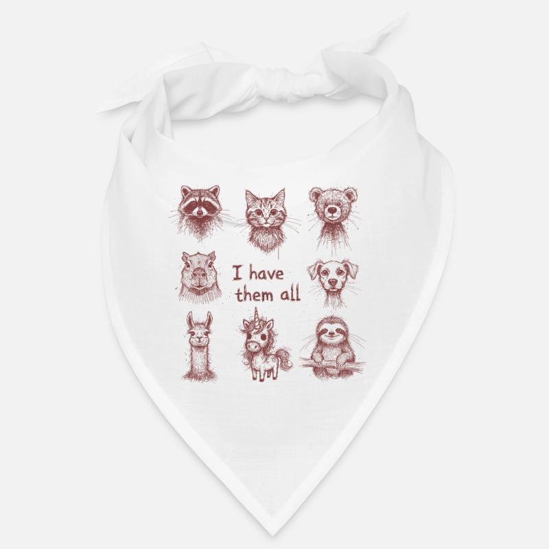 Je les ai tous - Animal Cuddle Pile Bandana