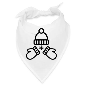 Mütze Handschuhe Winter - Bandana - Weiß - Vorne