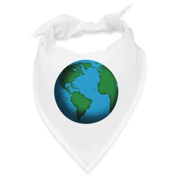 Erdglobus Blaugrün Icon - Bandana - Weiß - Vorne