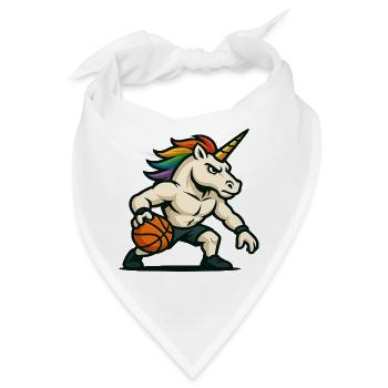 Regenbogen-Einhorn-Dribbler - Bandana - Weiß - Vorne