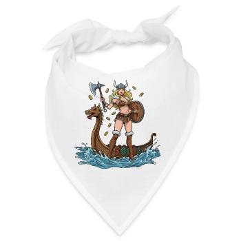 Norwegischer Wikinger-Pin-up - Bandana - Weiß - Vorne