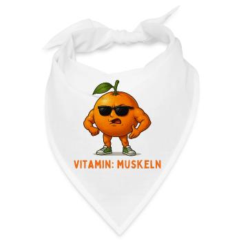 Vitamin Muskeln Orange Mascot - Bandana - Weiß - Vorne