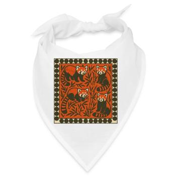 Red Panda Bamboo Forest Vintage-Muster - Bandana - Weiß - Vorne