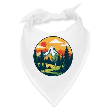 Wald Berge Natur Wandern Bergsteigen Motiv - Bandana - Weiß - Vorne
