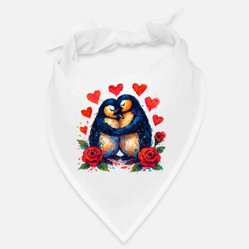Les manchots aquarelles de l’amour Bandana