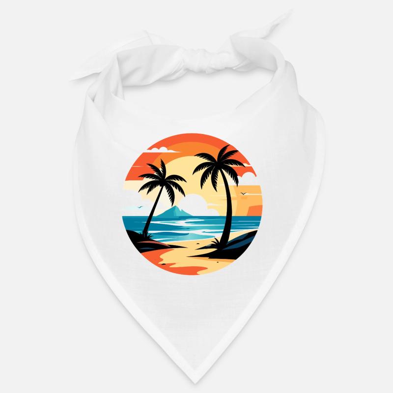 Tropical evening on the beach circle design Bandana