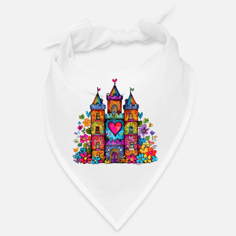 Rainbow Heart Castle Bandana