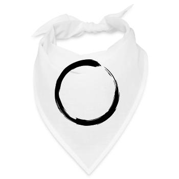 Enso Kreis Zen Pinselstrich - Bandana - Weiß - Vorne