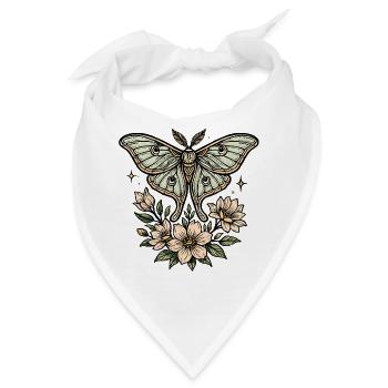 Motte mit Blütenbouquet - Bandana - Weiß - Vorne