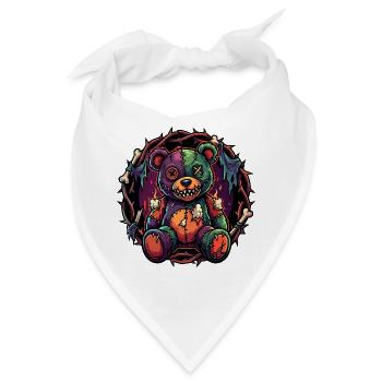 Patchwork Zombie Teddy kaputter Horror Teddybär - Bandana - Weiß - Vorne
