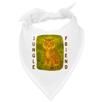 Tiger im Dschungel - Bandana - Weiß - Vorne