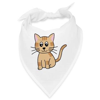 Kuschelkätzchen Cartoon - Bandana - Weiß - Vorne