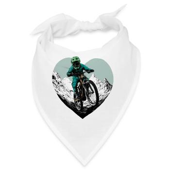 Freerider Berge Herz - Bandana - Weiß - Vorne