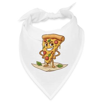Freches Pizzastück Cartoon - Bandana - Weiß - Vorne