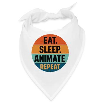 eat sleep animate repeat retro vintage - Bandana - Weiß - Vorne