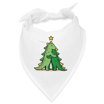 Kuscheldino unter dem Weihnachtsbaum - Bandana - Weiß - Vorne