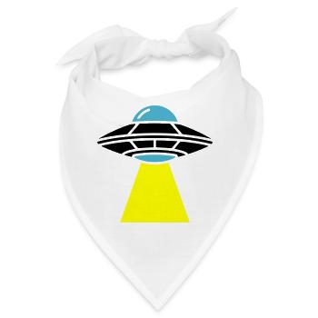 UFO Alien Raumschiff Licht - Bandana - Weiß - Vorne