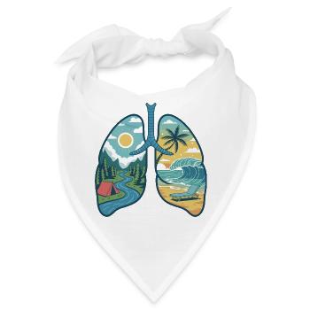  Lunge Natur Berge Wald Fluss Strand Meer Wellen - Bandana - Weiß - Vorne