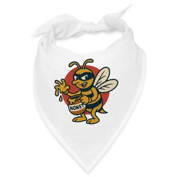 Imker-Banditen-Honigraub - Bandana - Weiß - Vorne