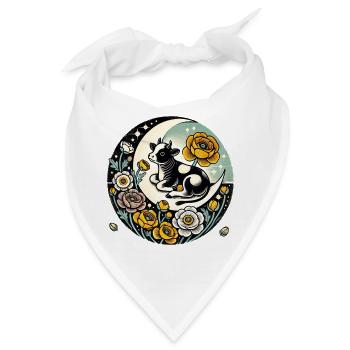 Mondbeschienenes Kalb mit Blumenmond - Bandana - Weiß - Vorne
