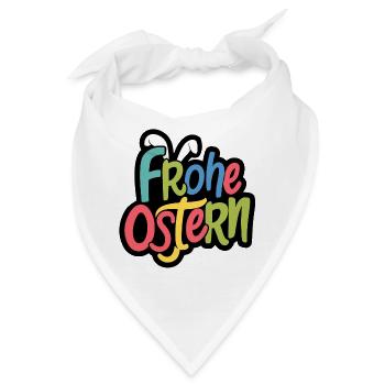 Frohe Ostern Bunny Typo Farbspiel - Bandana - Weiß - Vorne