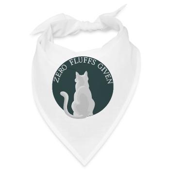 Zero Fluffs Given – Katze von hinten mit Attitüde - Bandana - Weiß - Vorne