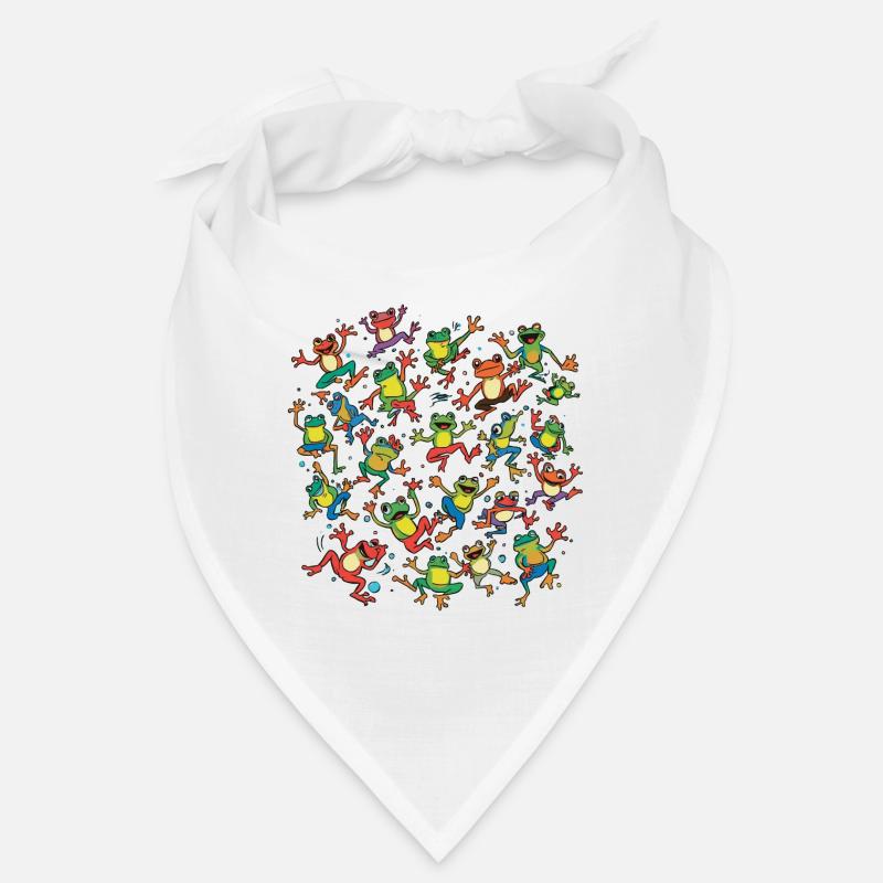 Colorful dancing frogs circle Bandana