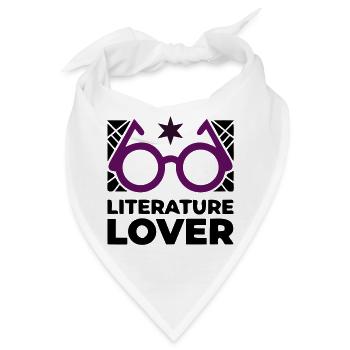 Literature Lover Brille Text - Bandana - Weiß - Vorne