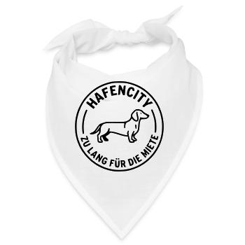 Hafen City Dackel Hamburg HH - Bandana - Weiß - Vorne