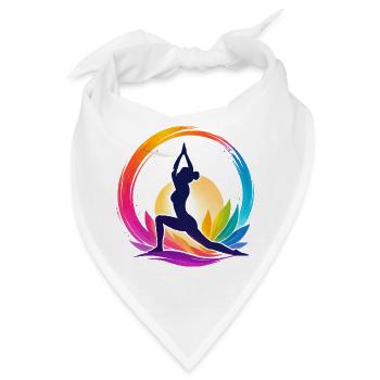Farbenfrohes Yoga im Sonnenkreis - Bandana - Weiß - Vorne