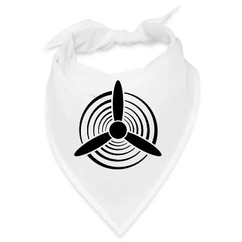 Einfarbiger grafischer Propeller - Bandana - Weiß - Vorne