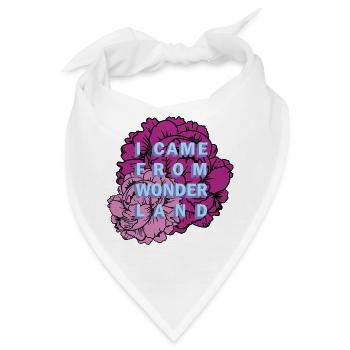 Wunderland Blumen Motiv - Bandana - Weiß - Vorne