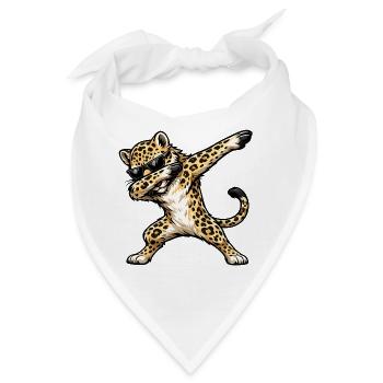 Dabbing Leopard - Bandana - Weiß - Vorne