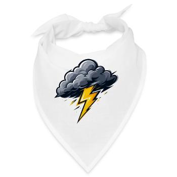 Wolke Blitz Gewitter Sturm Wetter Motiv - Bandana - Weiß - Vorne