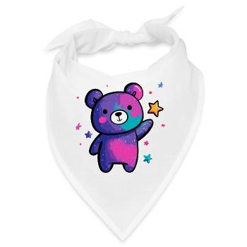 Kosmischer Panda Sternenzauber - Bandana - Weiß - Vorne
