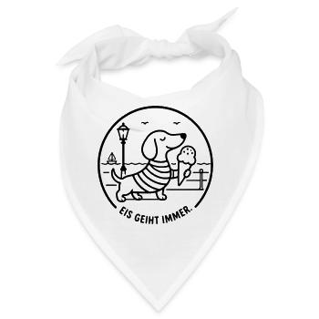 Strandpromenade Eis geiht immer Dackel süß Kinder  - Bandana - Weiß - Vorne