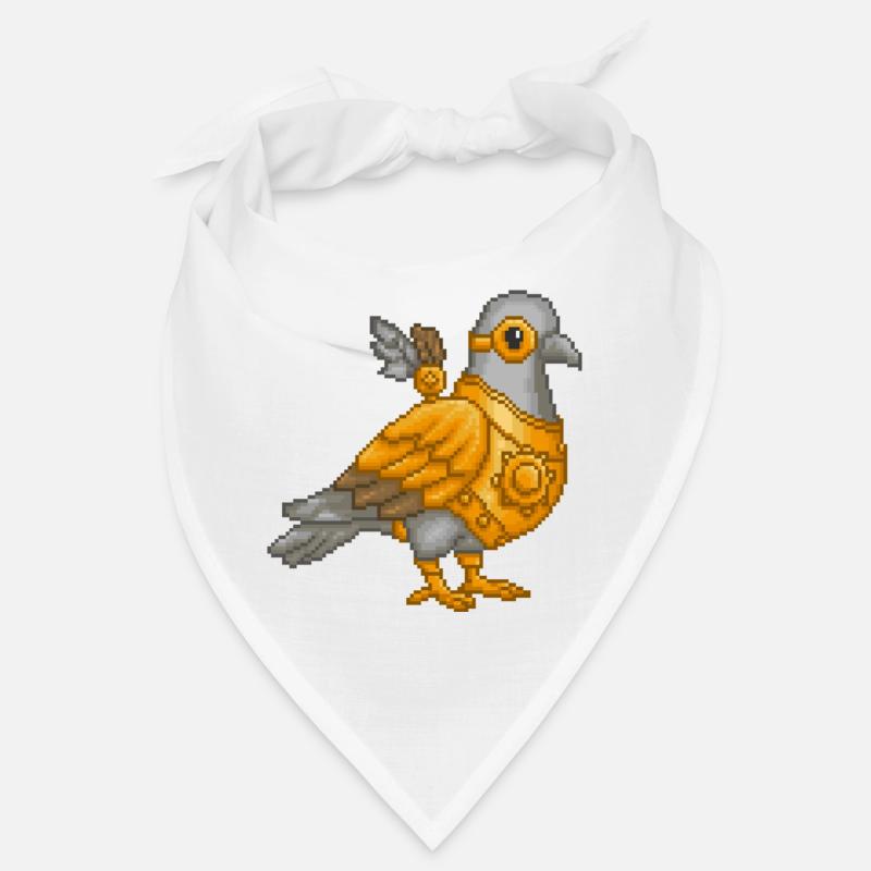 Pigeon steampunk en armure pixel Bandana