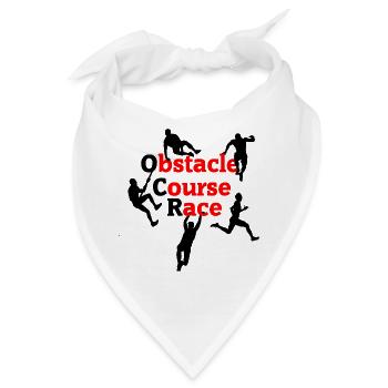 Hindernisparcoursrennen – Rotes Aufpralldesign - Bandana - Weiß - Vorne