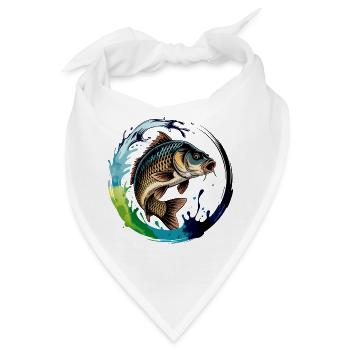 Springender Karpf - Bandana - Weiß - Vorne
