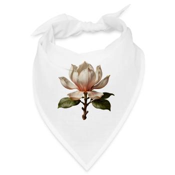 Magnolia Elegante Botanische Illustration - Bandana - Weiß - Vorne